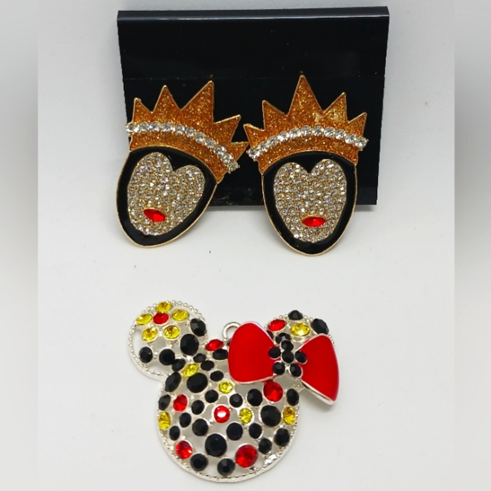 Disney Inspired Earrings & Pendant Evil Queen , Mouse